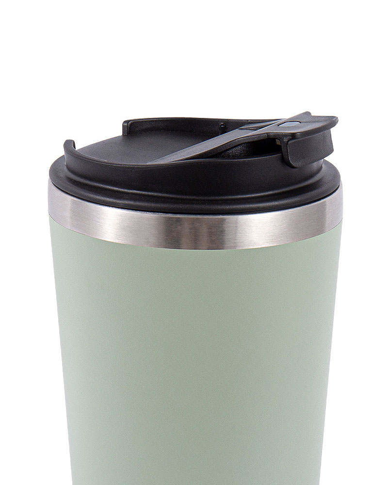 Mirror-Finish Rim & Base Stainless Steel Insulated Coffee Travel Mug