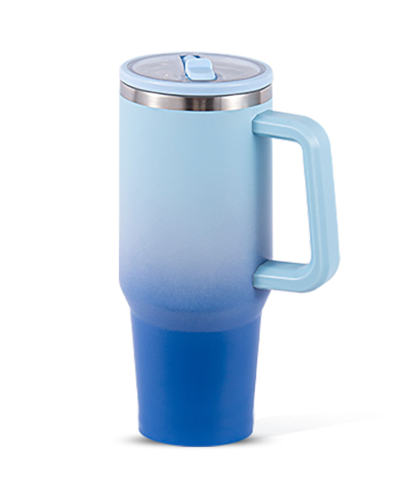 Gradient Color Splash-Proof Sliding Lid Stainless Steel Car Mug
