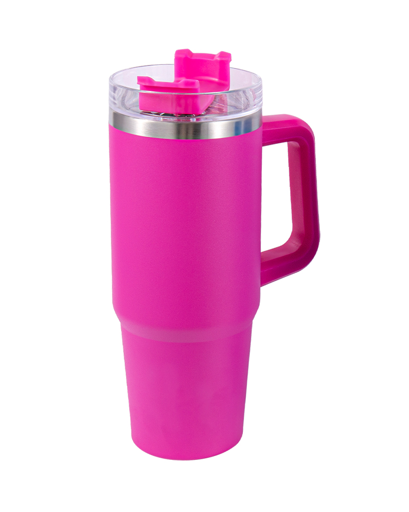 Colorful Stainless Steel Insulated Hot & Cold Car Mug with Straw