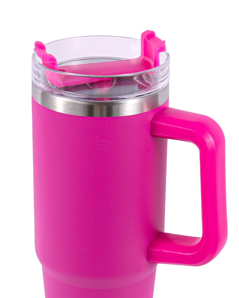 Colorful Stainless Steel Insulated Hot & Cold Car Mug with Straw