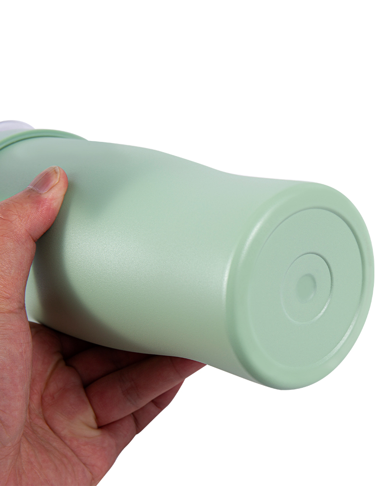 Stainless Steel Car Mug with Straw & Flip-Top Drinking Lid and Detachable Handle