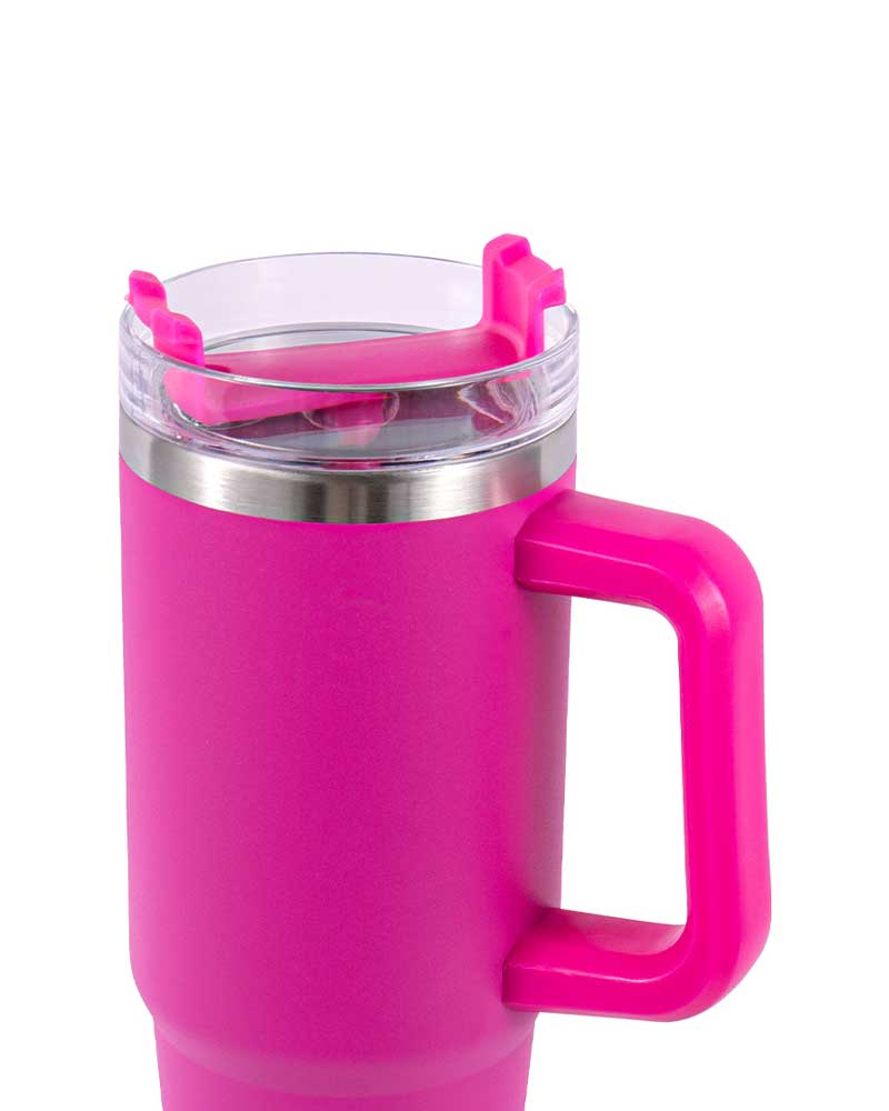 Colorful Stainless Steel Insulated Hot & Cold Car Mug with Straw