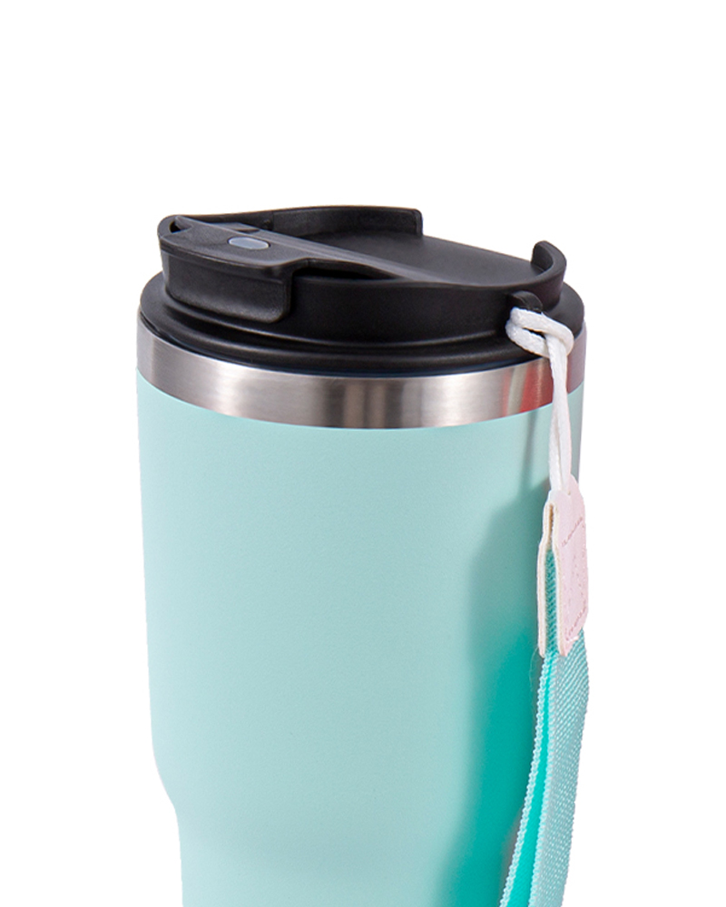 Food-Grade Stainless Steel Coffee Mug with Anti-Slip Grip and Lanyard
