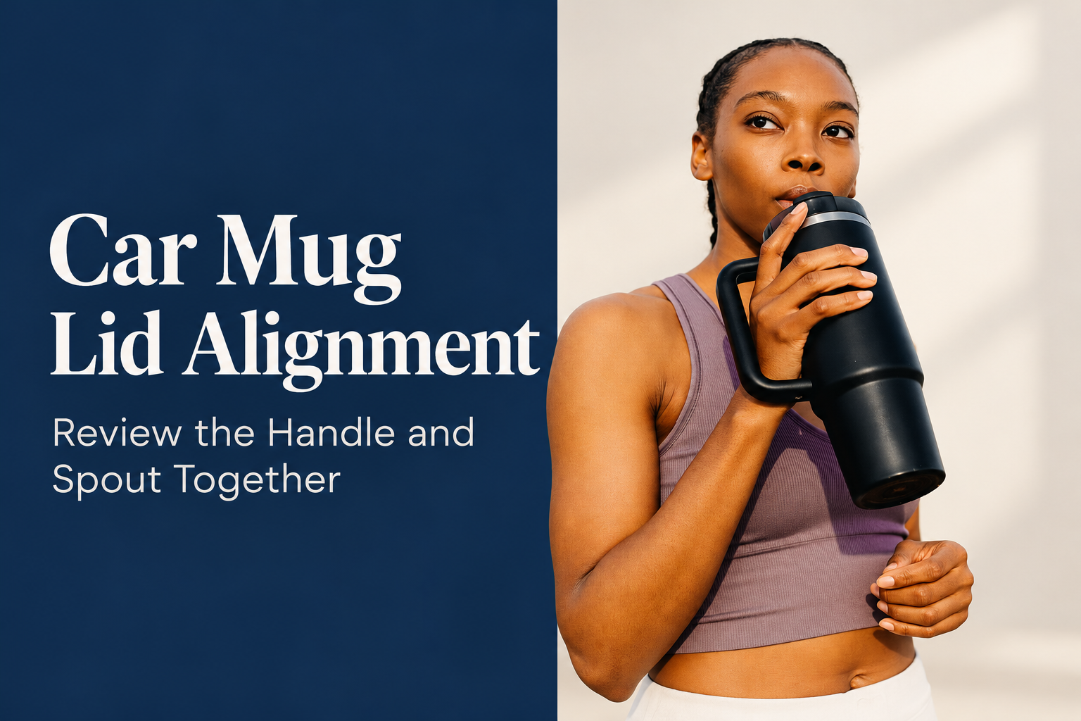 Car Mug Lid Alignment: Check Drinking Position with the Handle